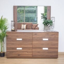 Oasia Dresser Mirror with elegant dressing table, vanity table storage, and wide dressing mirror for bedroom décor