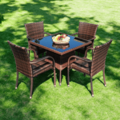 Alternative view of GOODGEM-Outdoor Square Dining Table+4 Chairs