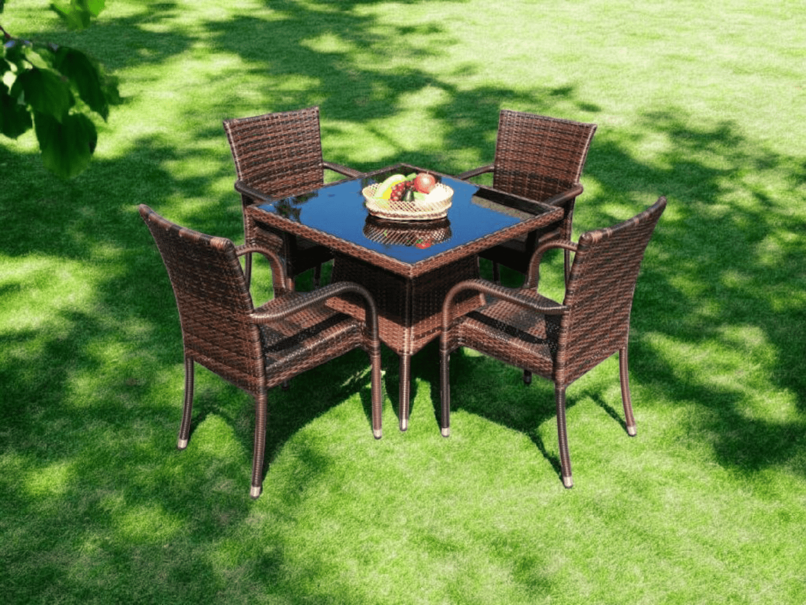 Second image of GOODGEM-Outdoor Square Dining Table+4 Chairs
