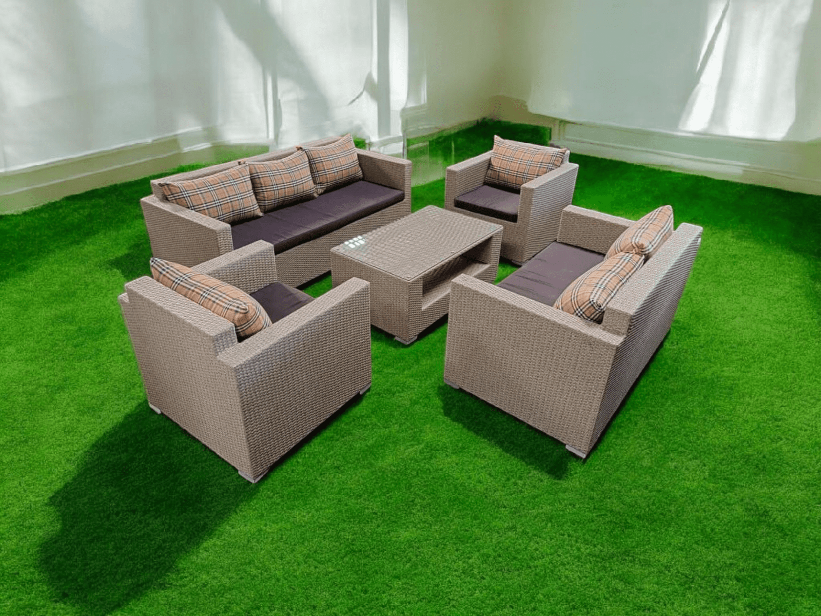 Miami 7 Seater Outdoor Sofa + Coffee Table