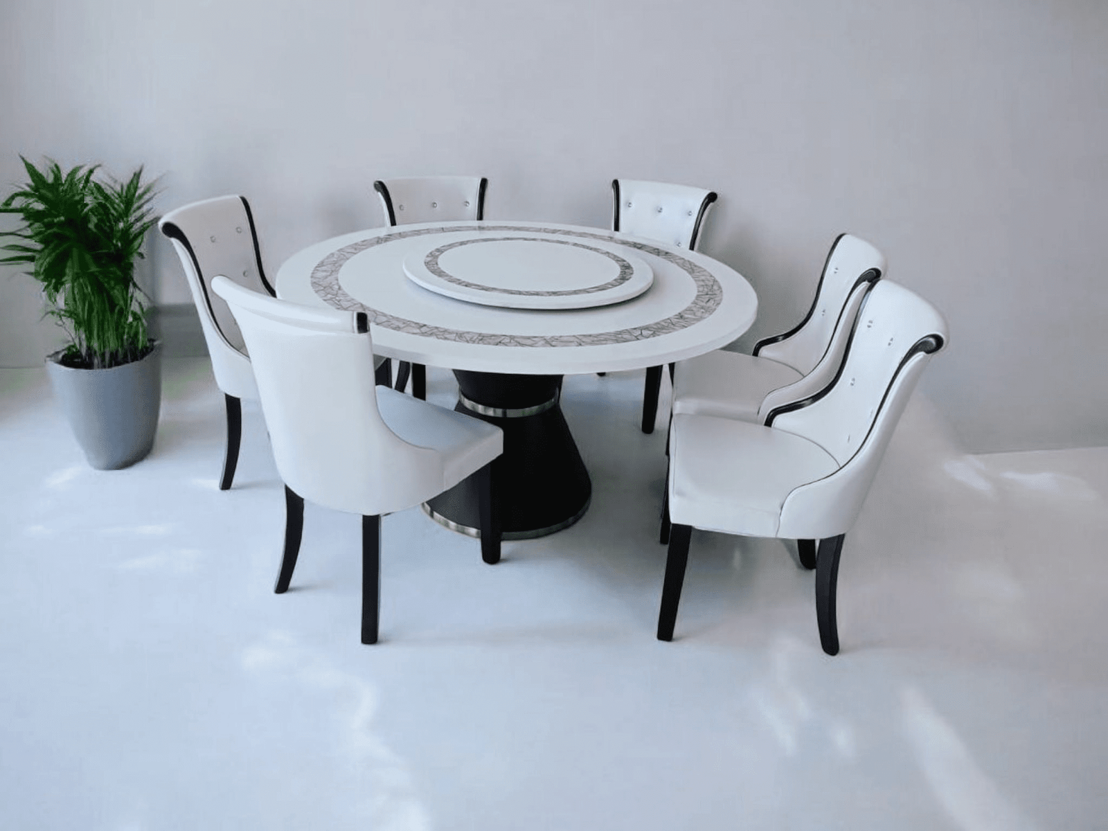 Second image of Piano Dining Table + 6 Chairs