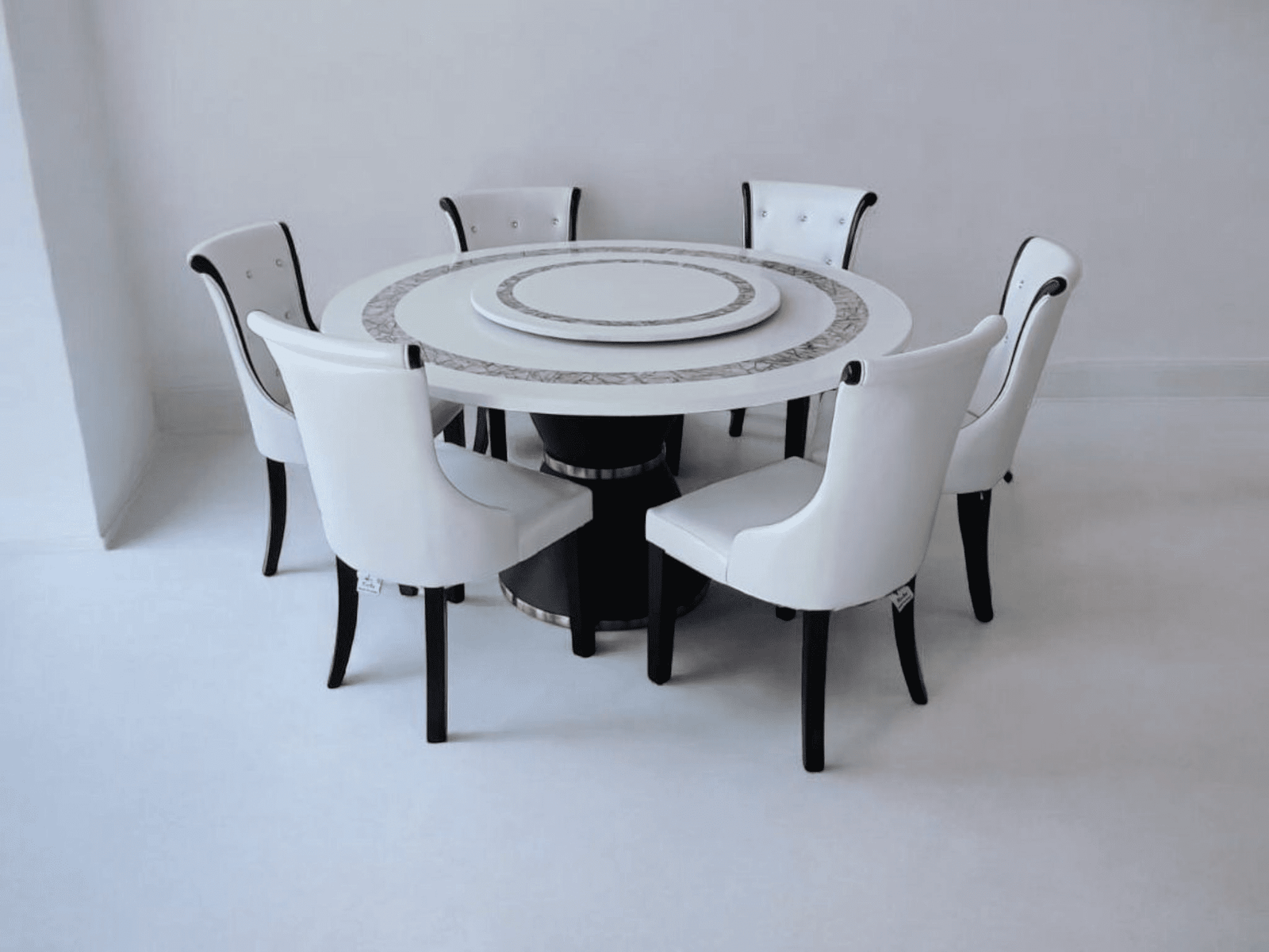 Piano Dining Table + 6 Chairs