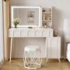 Imela-Dressing Table with LED Mirror and Chair