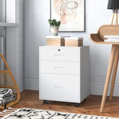 Charter 3 Drawers Pedestal In White