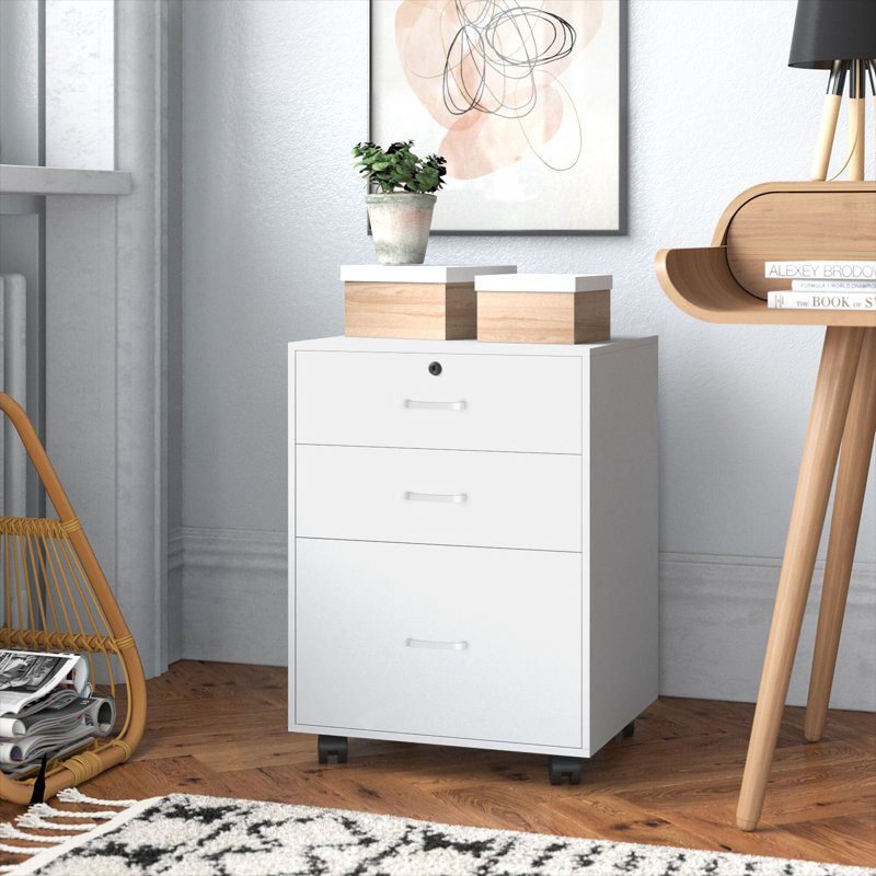 Charter 3 Drawers Pedestal In White