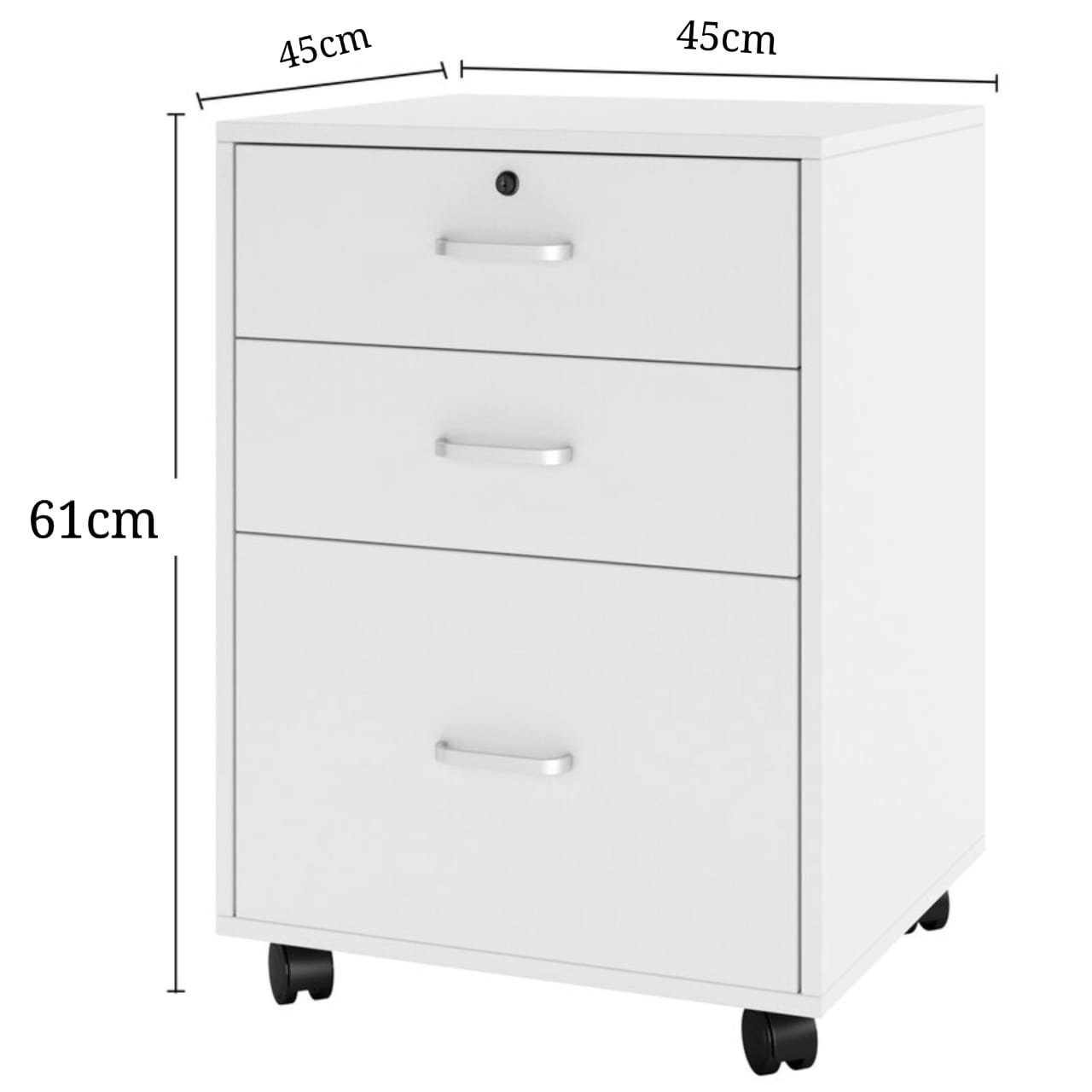 Second image of Charter 3 Drawers Pedestal In White