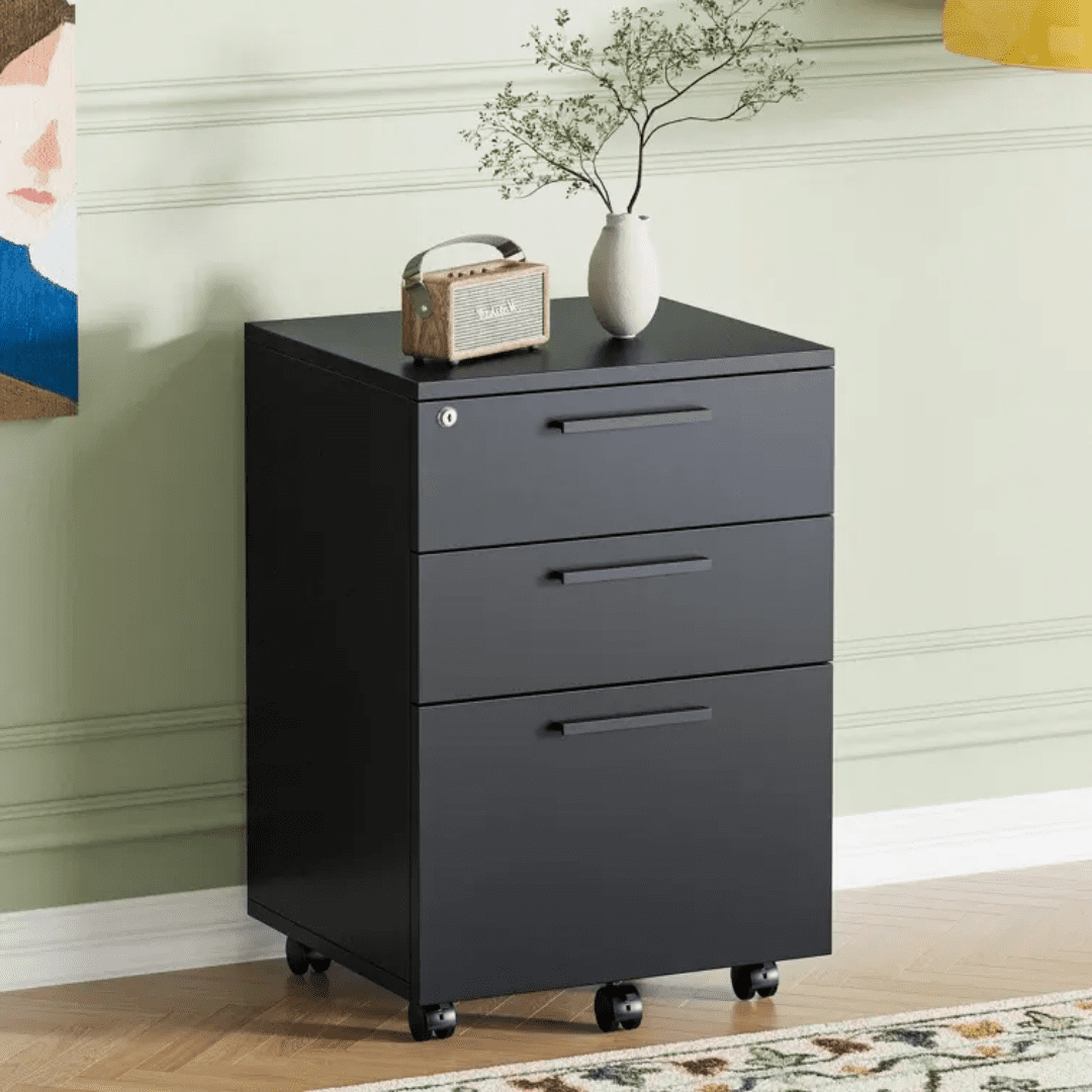 Charter 3 Drawers Pedestal In Black