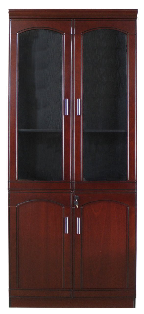 Second image of 2 Door Wooden Filing Cabinet (mahogany coated)