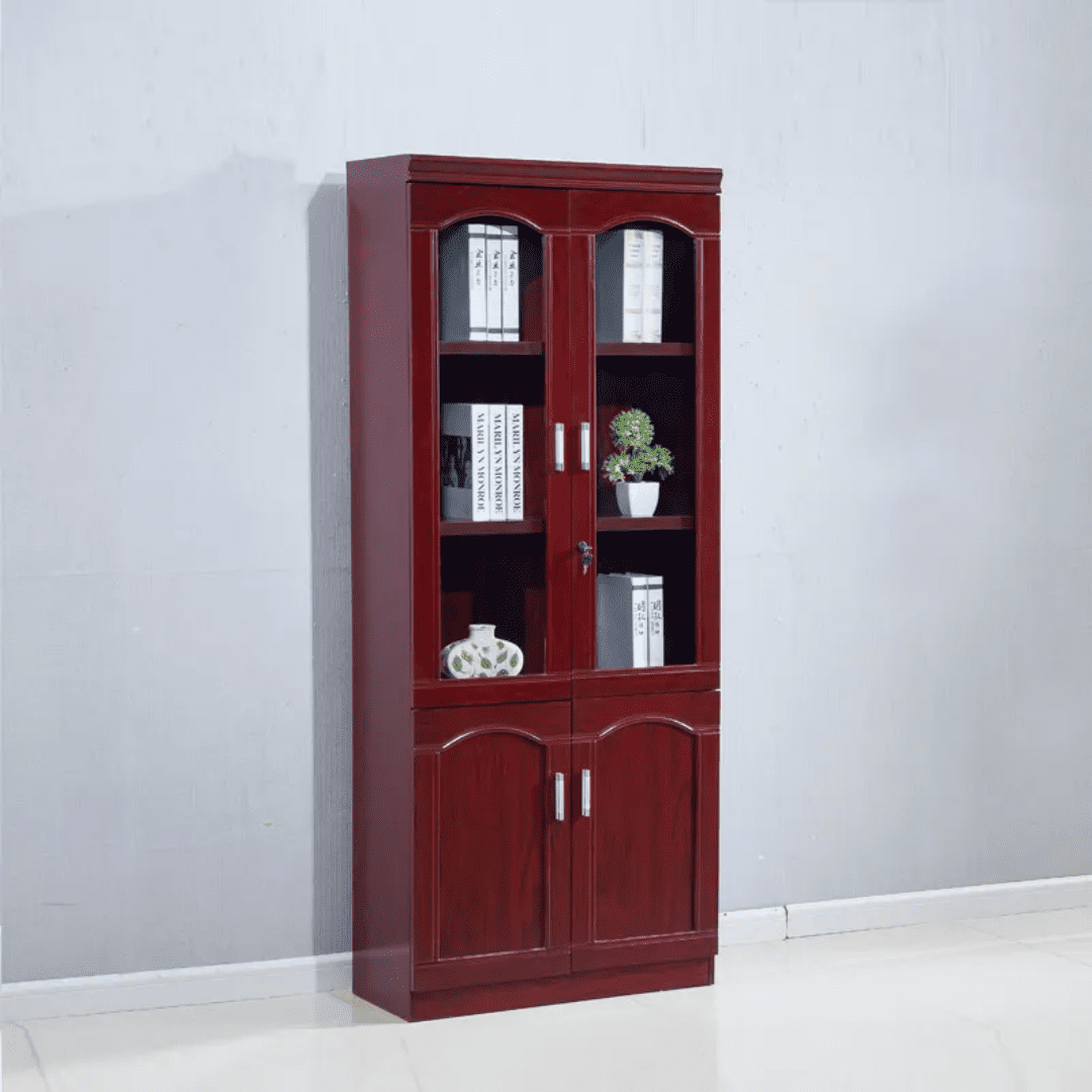 2 Door Wooden Filing Cabinet (mahogany coated)