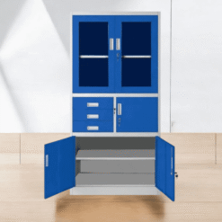 Alternative view of Steel Filing Cabinet With Safe Box (blue grey)