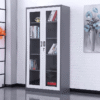 Metal Filing Cabinet (Grey 2-Two Door Full Glass)