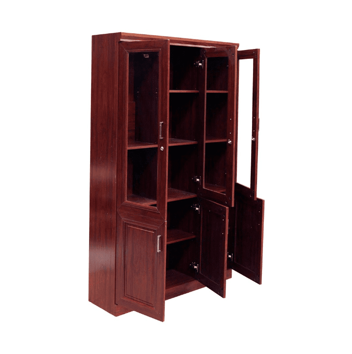 Second image of 3 Door Wooden Filing Cabinet (mahogany coated)