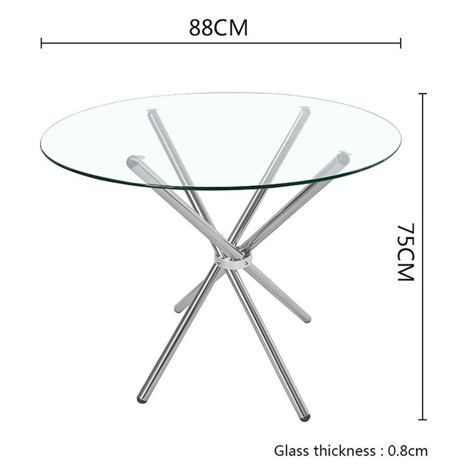 Second image of Round Tempered Glass Dining Table