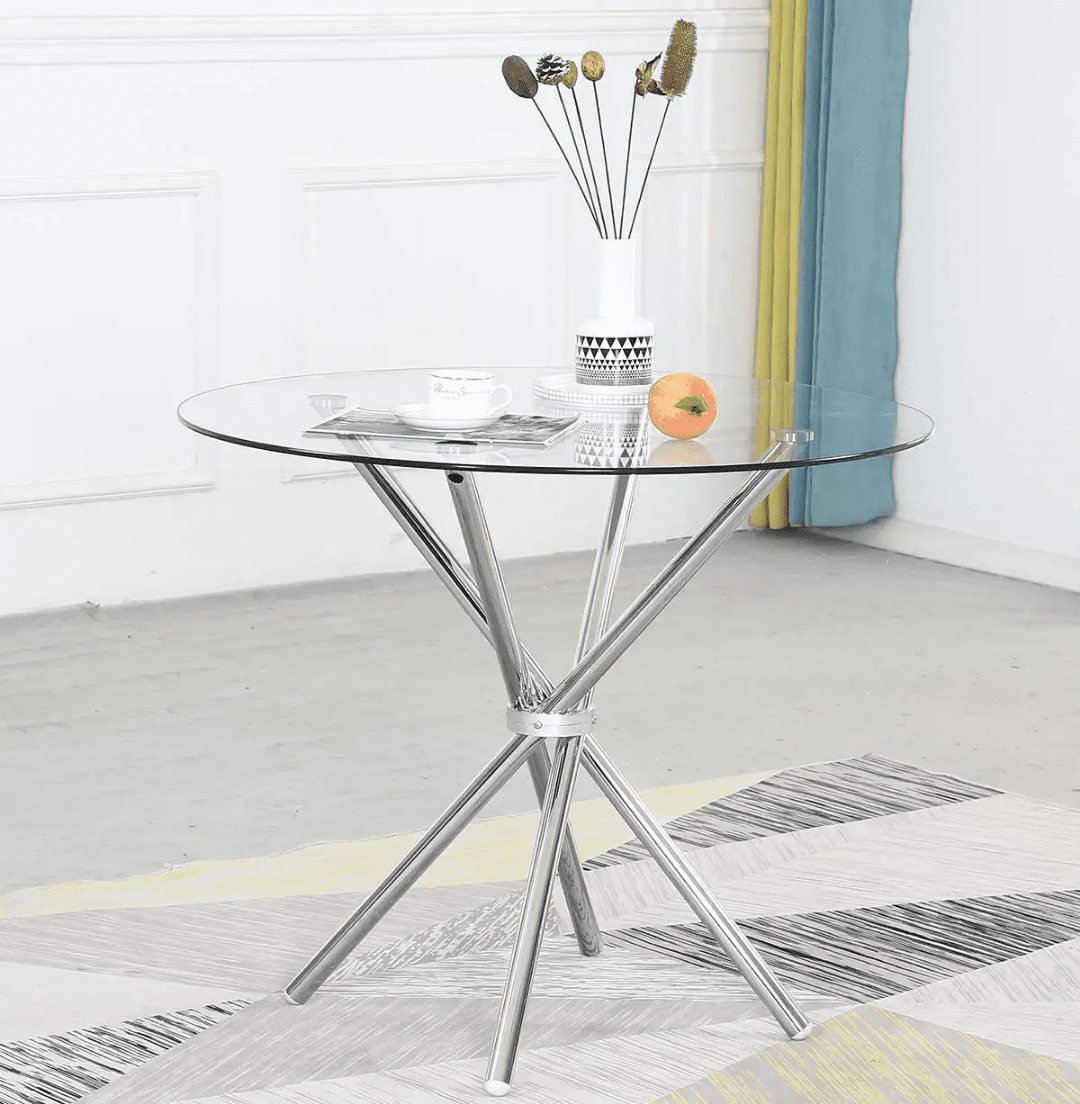 Round Tempered Glass Dining Table