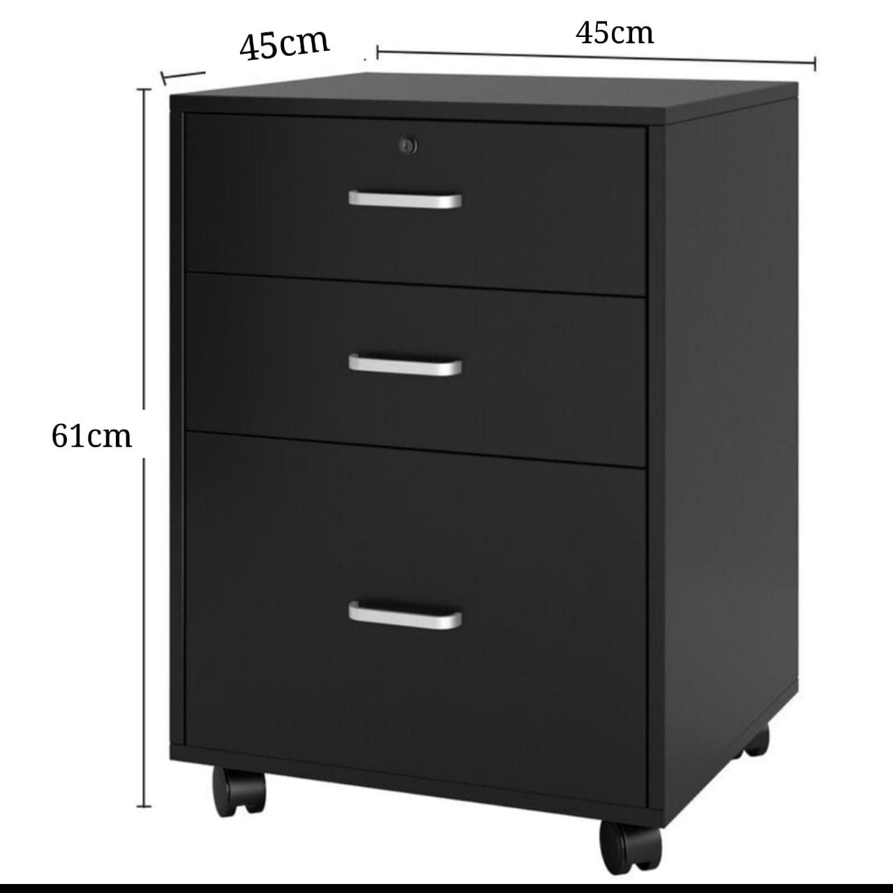 Second image of Charter 3 Drawers Pedestal In Black