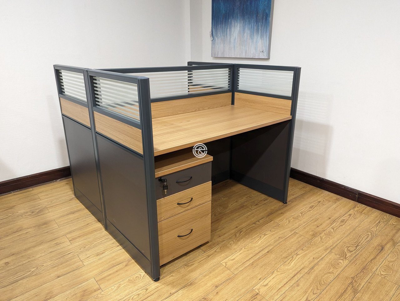 2 Way Workstation 1.2m x 1.2m in Brown
