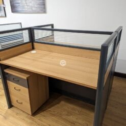 Alternative view of 2 Way Workstation 1.2m x 1.2m in Brown