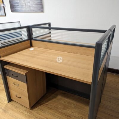 Alternative view of 2 Way Workstation 1.2m x 1.2m in Brown