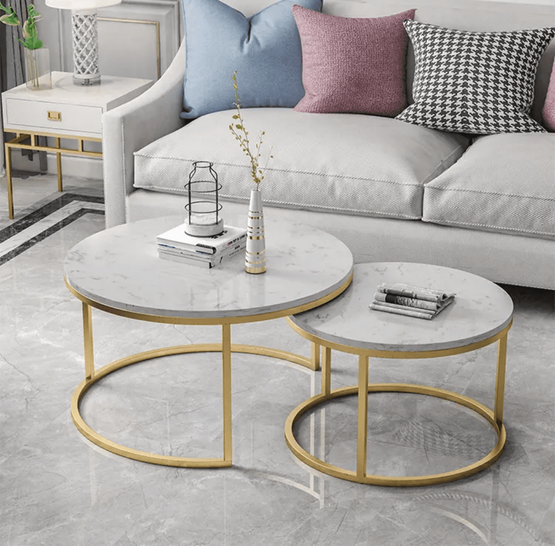Nesting End Table Gold Frame