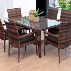 Tokyo-6 Seater Outdoor Dining Table + 6 Chairs