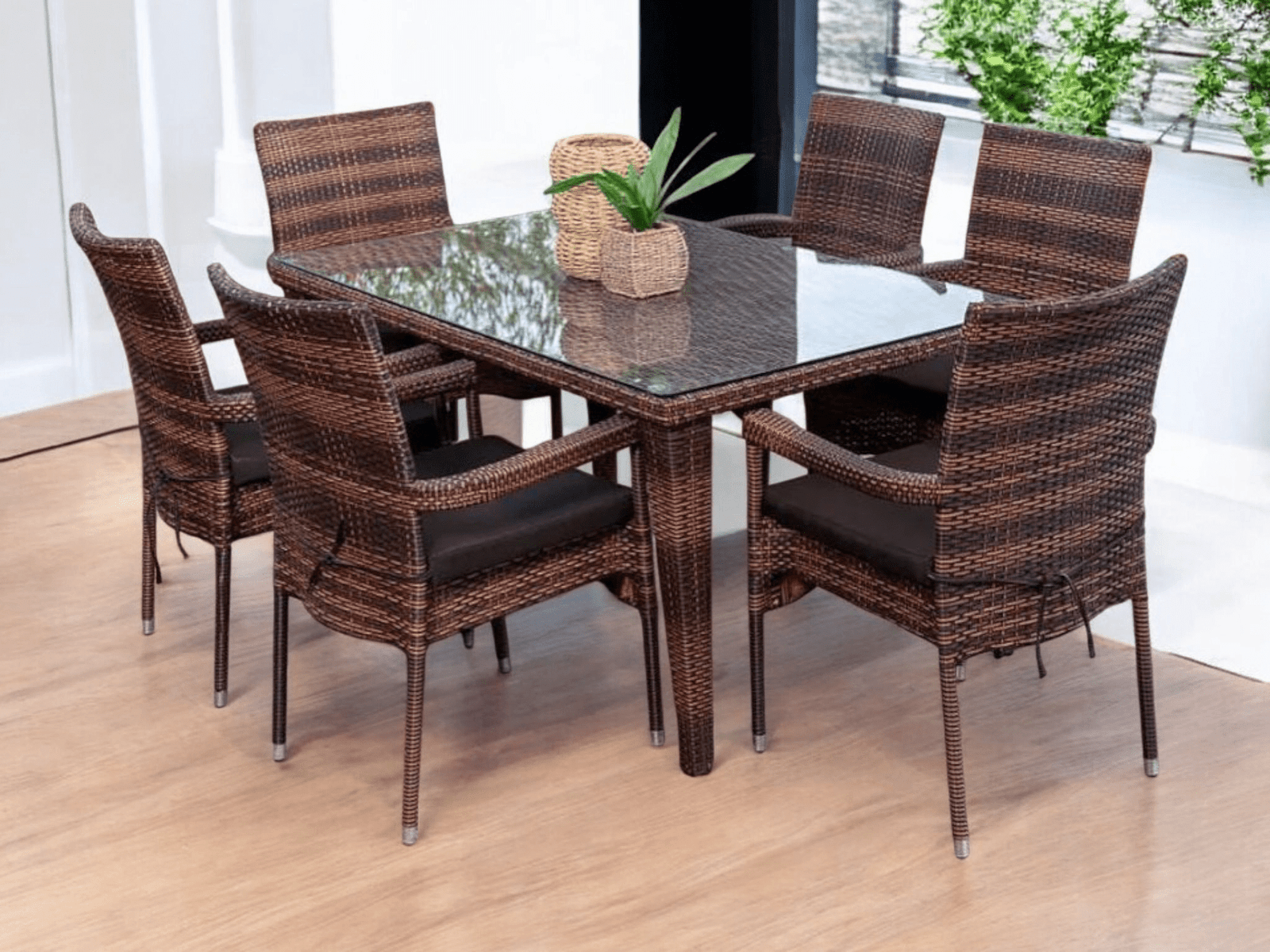 Tokyo-6 Seater Outdoor Dining Table + 6 Chairs