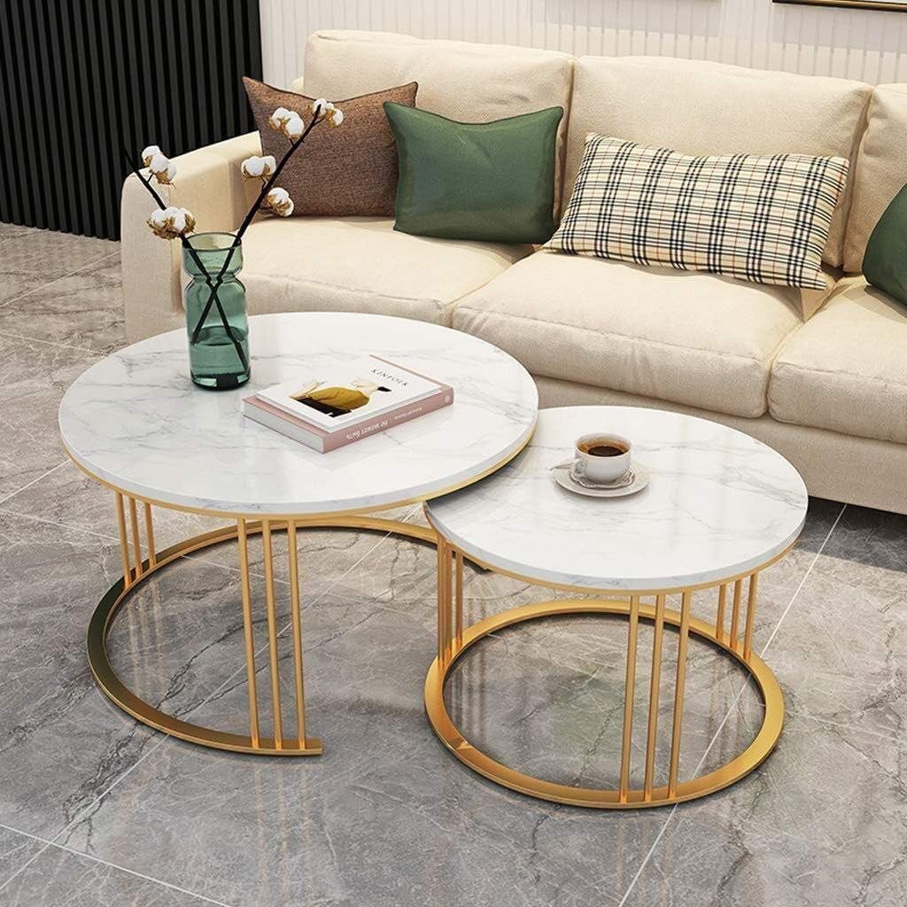 Olivia-Nesting End Table Gold Frame