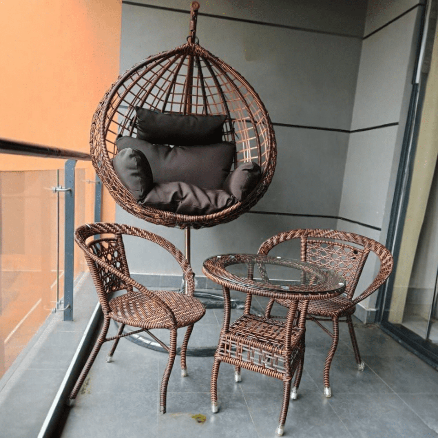 Balcony Swing Table + 4 Chairs
