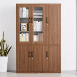 3 Door High Glass Door Cabinet