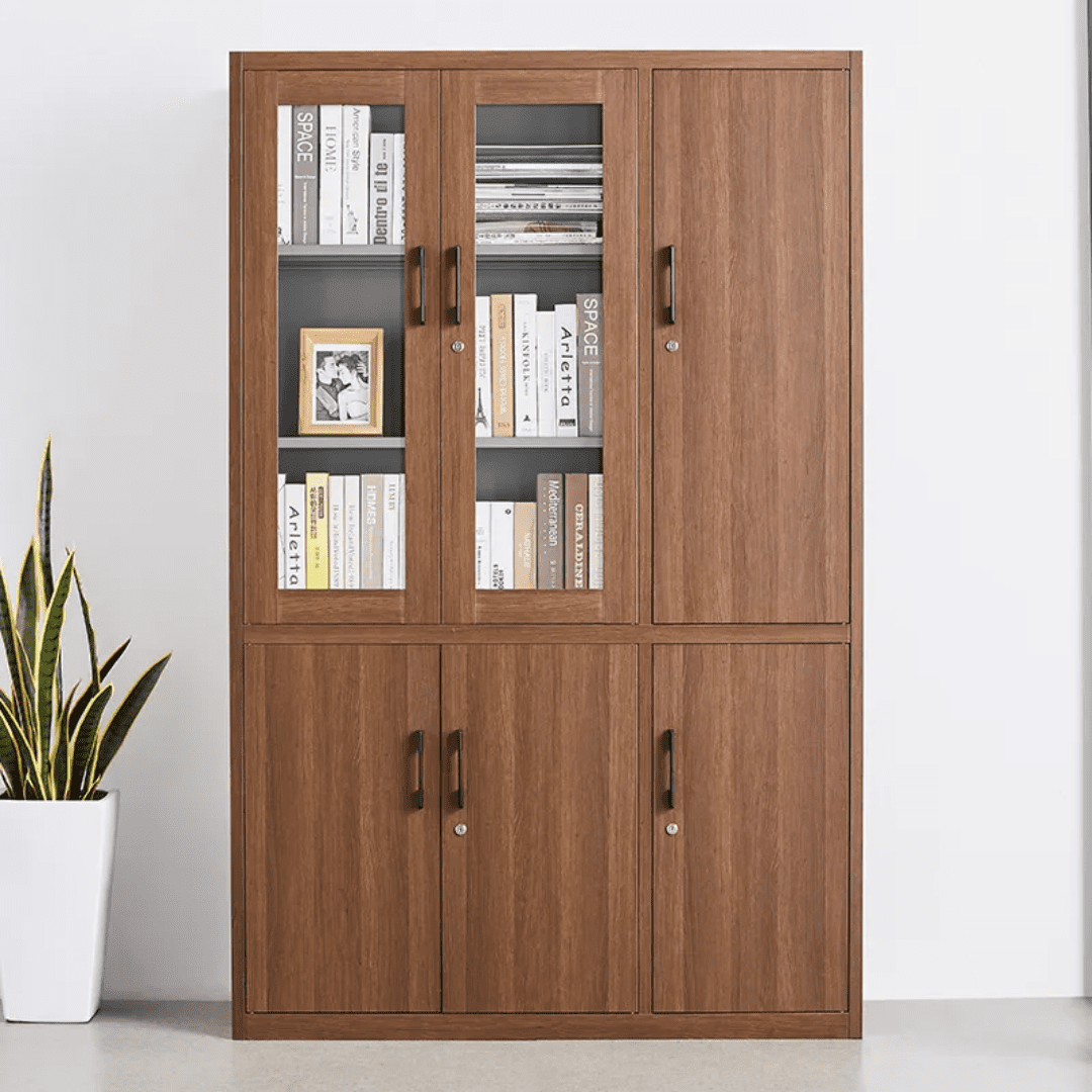 3 Door High Glass Door Cabinet
