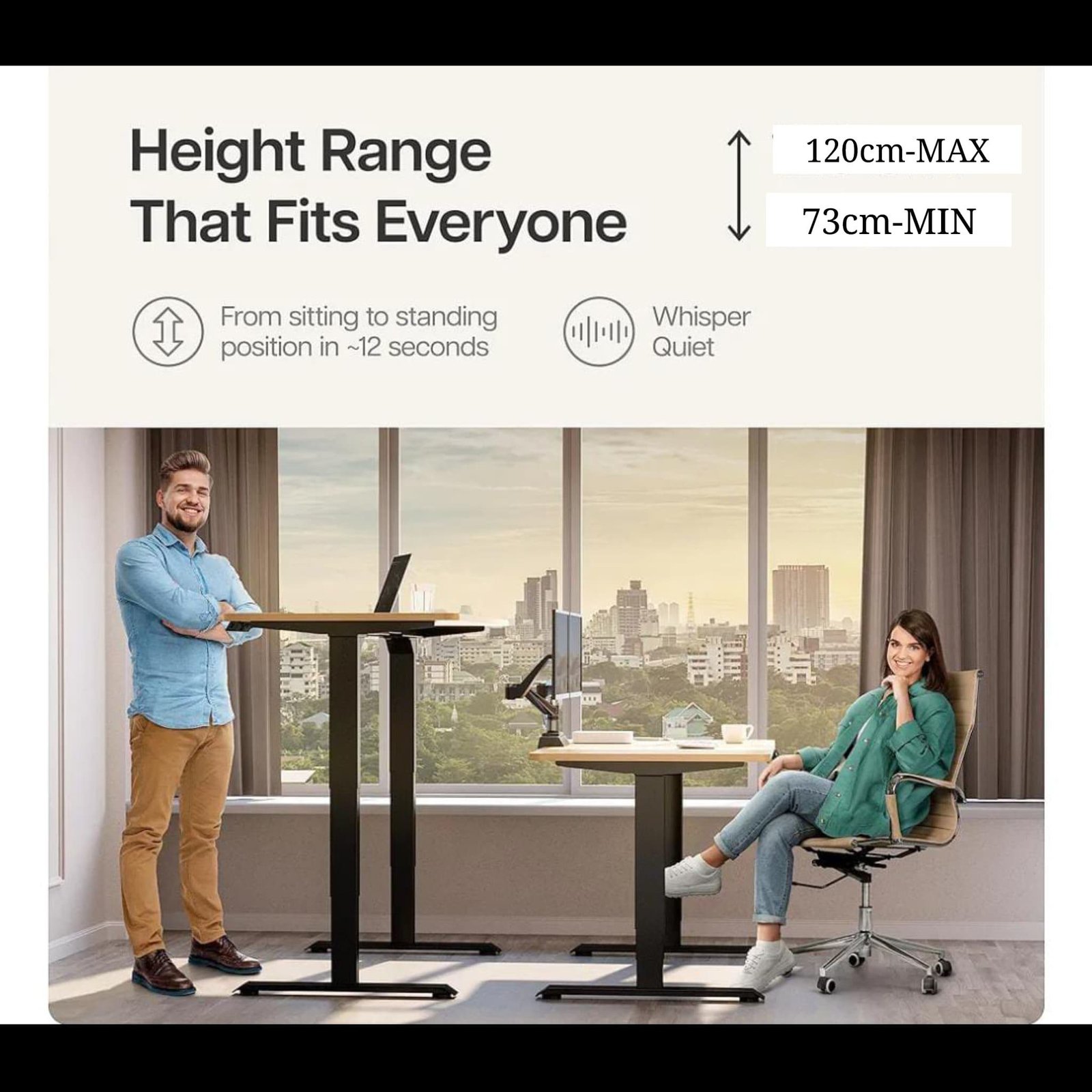 Second image of 1.4m Electrical height adjustable desk