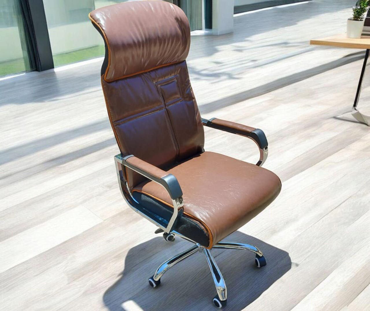 Chestnut-High Back Chair