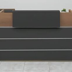 Alternative view of Bisbon 1.6m Reception Counter (Brown Oak/Black)