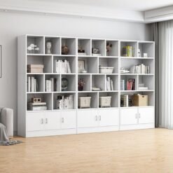 Alternative view of Orderly Oak-Bookcase In White