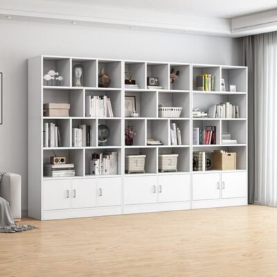 Alternative view of Orderly Oak-Bookcase In White