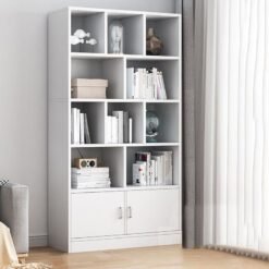 Orderly Oak-Bookcase In White