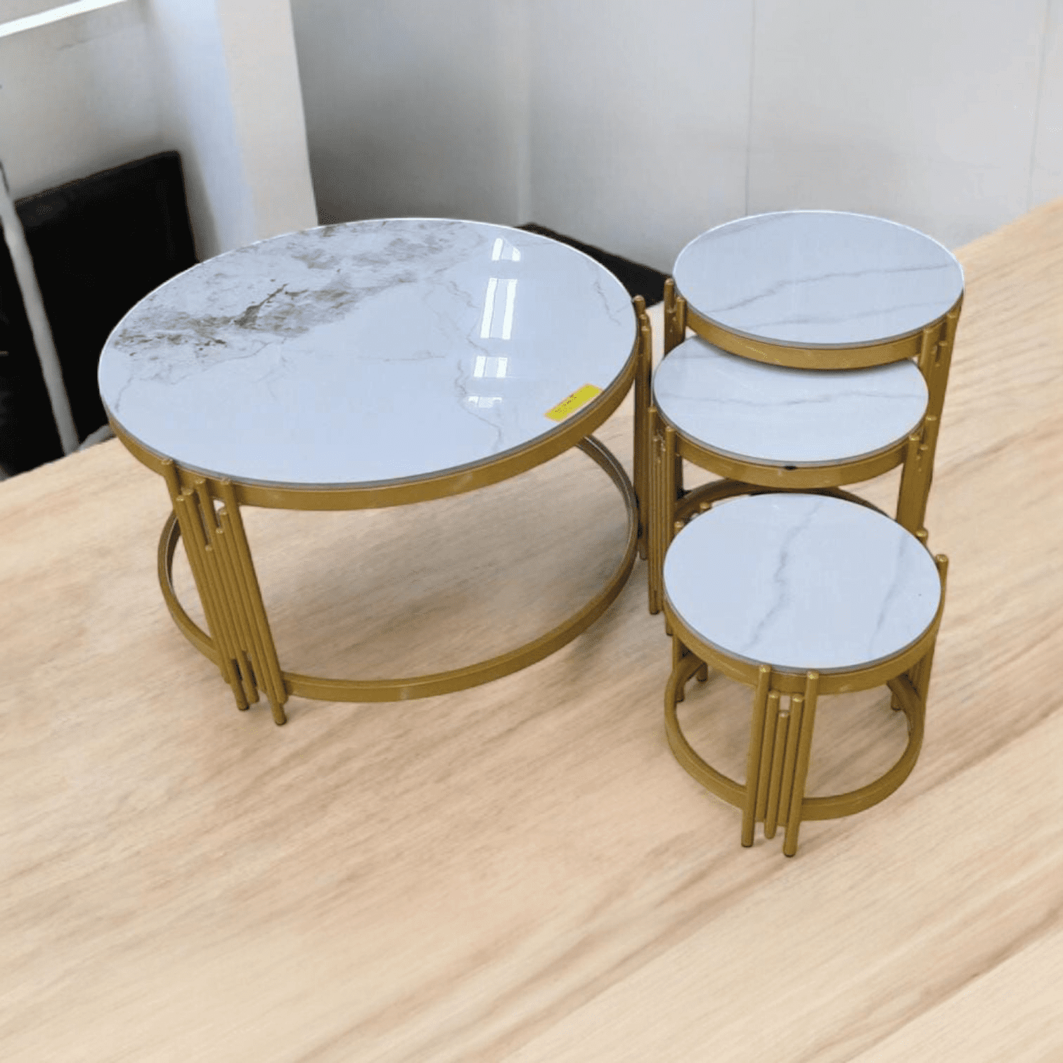 Malivia-Nesting End Table Gold Frame