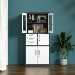 Steel Filing Cabinet With Safety Box (Grey)