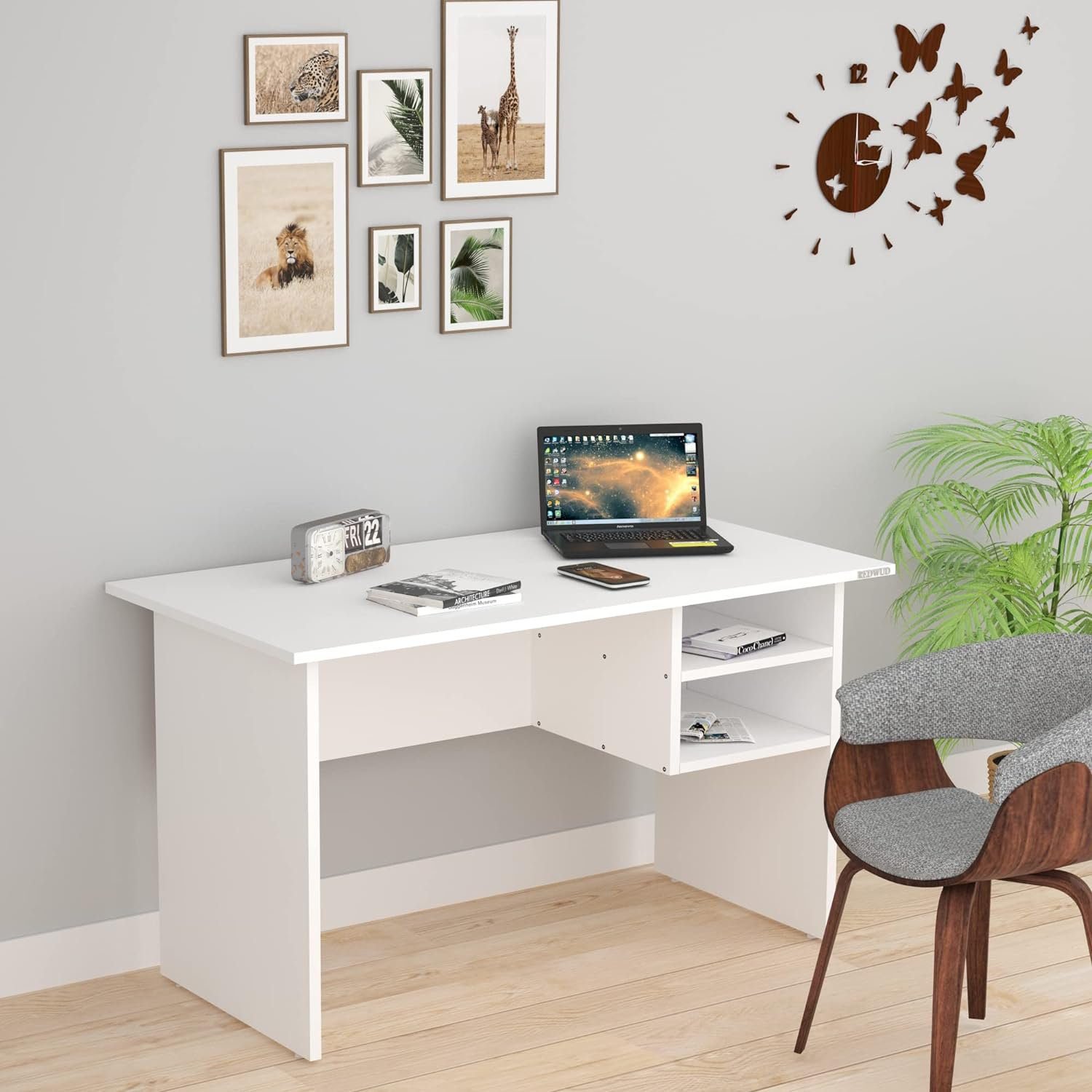 Second image of 1.2m-Zone Study Desk With Storage Shelves white