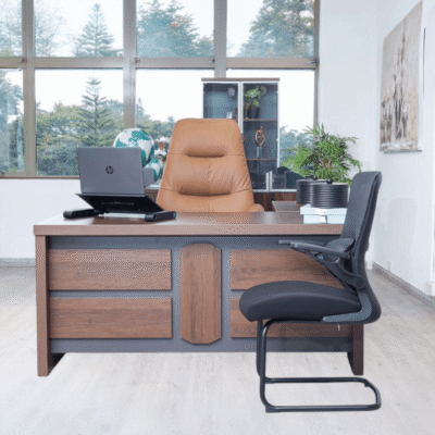 HELM 1800 Executive Desk with Side Return, 1.8m office desk in a modern Nairobi executive office.