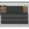 Bisbon 1.6m Reception Counter (Brown Oak/Black)