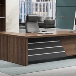 1.6m Bentley-Managers Desk In Brown Oak