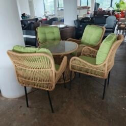 Alternative view of Finland Outdoor Dining Table + 4 Chairs (Brown)