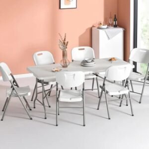 JORDAN Foldable Dining Table + 6 Chairs