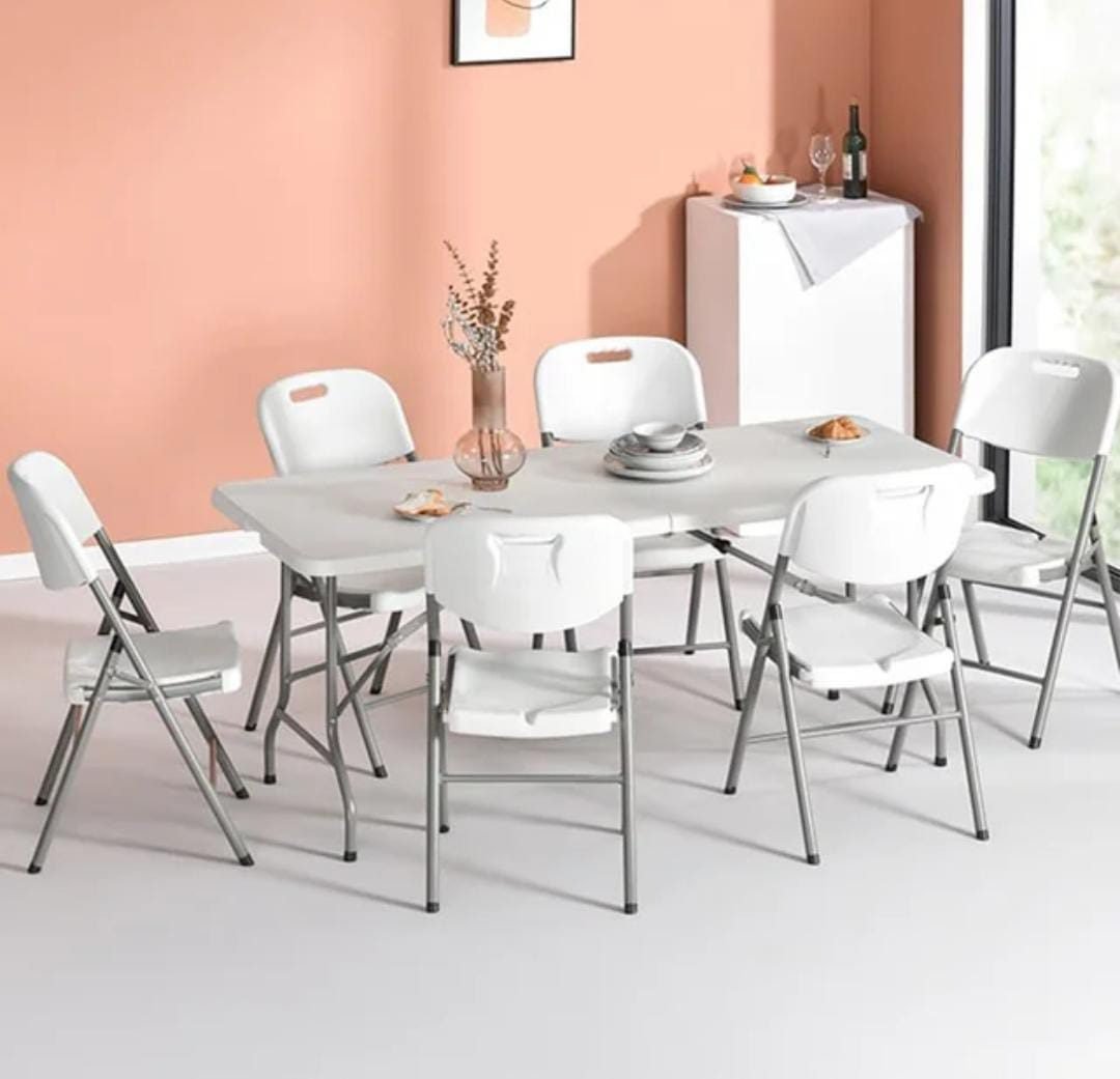 JORDAN Foldable Dining Table + 6 Chairs