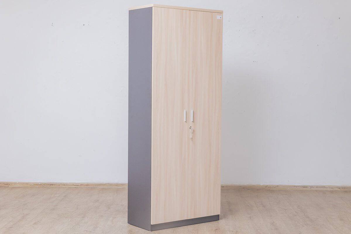 Elim-2 Door Wooden Filing cabinet (Grey,Oak)