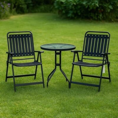 Alternative view of Marion Outdoor Dining Table + 2 Foldable Chairs